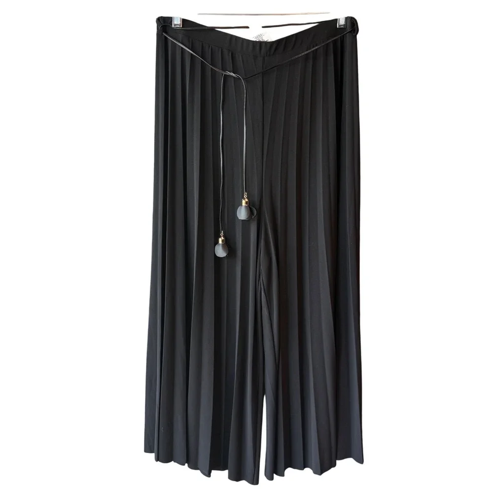Frank Lyman‎ Pleated Wide Leg Pants Black Size 10 New With Tag